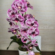 Купить искусственные цветы - Орхидея латекс  в керамическом кашпо 2 ветки