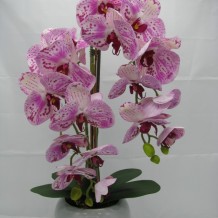 Купить искусственные цветы - Орхидея двойная кашпо керамика