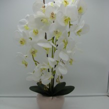 Купить искусственные цветы - Орхидея 3 ветки латекс кашпо  керамика