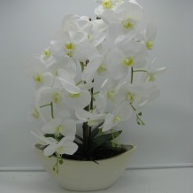 Орхидея 3 ветки латекс кашпо  керамика