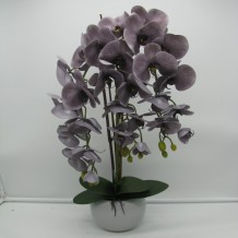 Купить искусственные цветы - Орхидея латекс 3 ветки кашпо керамика