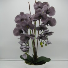 Купить искусственные цветы - Орхидея латекс 2 ветки кашпо пластик