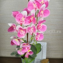 Купить искусственные цветы - Орхидея латекс  в керамическом кашпо 2 ветки